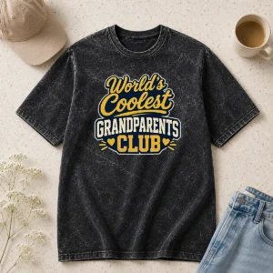 Hot Grandparents Day Worlds Coolest Club Vector Washed T-Shirt