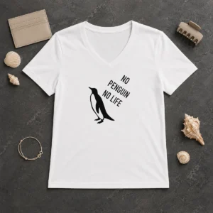 Hot Pretty No Penguin No Life V-Neck Shirt
