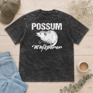 Funny Possum Whisperer Washed T-Shirt