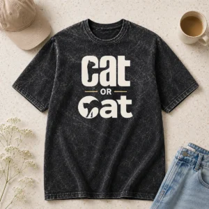 Original Pretty Cat Or Cat Washed T-Shirt
