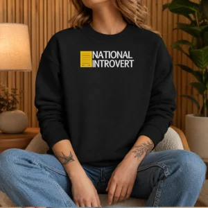 Pretty National Introvert Parody Logo Social Anxiety Sweater