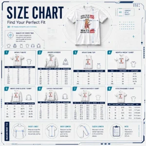 Size chart for Original Horse Used To Be Rock Around The Clock Now It'S Limp Around The Block with measurements in inches and cm