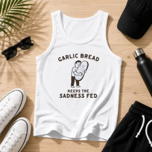 Pretty Garlic Bread Keeps The Sadness Fed Food Tank Top