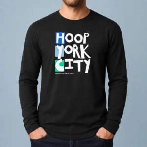 Awesome Hoop York City Long Sleeve Shirt in white, featuring a comfortable fit and city-inspired graphic