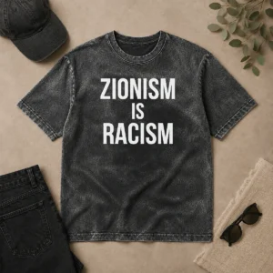 Nice Zionism Is Racism Washed T Shirt in soft cotton with vintage wash effect