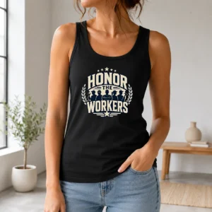 Funny Hot Labour Day Honor The Workers Silhouette Tank Top