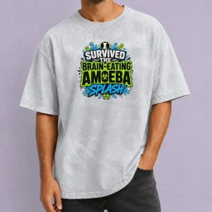 Nice Pretty Brain Eating Amoeba Survival Typography Washed T-Shirt
