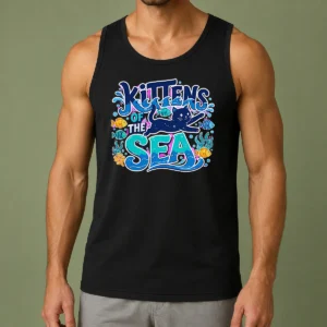 Pretty Kittens Of The Sea Typography Tank Top