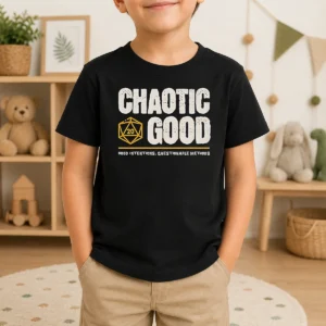 Awesome Chaotic Good Good Intentions Questionable Methods Kids T-Shirt