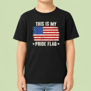 Official This Is My Pride Flag United States Of America Patriotic National Flag Kids T-Shirt