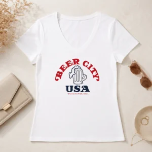 Good Awesome Beer City USA Grand Rapids Michigan V-Neck Shirt