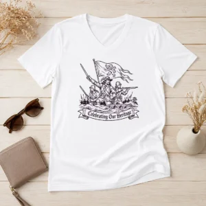 Premium Celebrating Our Heritage Battle Of The Boyne Line Art V-Neck Shirt