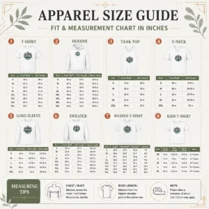 Size chart for Funny Top Summer Bank Holiday Vibes Minimalist UK Celebratio with measurements in inches and cm