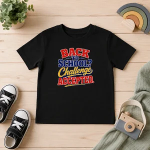 Funny Back To School Challenge Accepted Vector Kids T-Shirt
