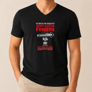 Pretty Stiff Little Fingers Putting The Fast In Belfast 8 Custom House Square 2026 V-Neck Shirt