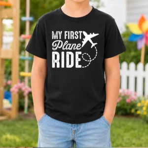 Funny My First Plane Ride Kids T-Shirt