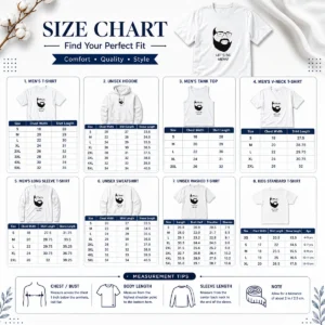 Size chart for Pretty Michael Stevens Lets Be Mean Vsauce Youtube showing measurements in inches and cm