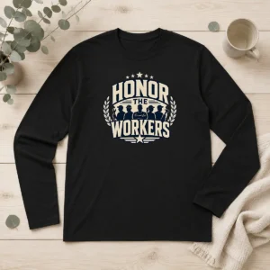 Pretty Labour Day Honor The Workers Silhouette Long Sleeve Shirt