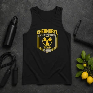 Original Chernobyl Safety Team 1986 Front And Back Printed Geek Tank Top