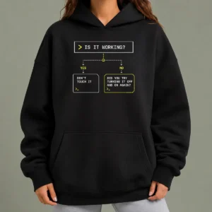 Hot Is It Work Funny Flowchart Geek Hoodie