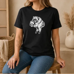 Pretty Jimothy Raccoon Holding Skull Seattle Finest Ballard Legend Cute Trash Panda t shirt in black, front view