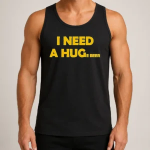 Hot I Need A Huge Beer Funny Drinking Alcohol Humor Tank Top