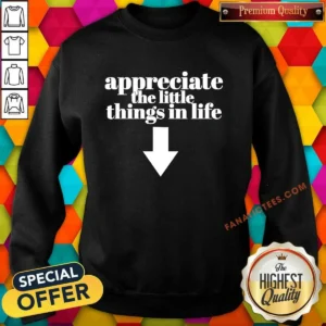 Pretty Appreciate The Little Things In Life Down Arrow Sweatshirt