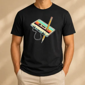Pretty Retro Cassette Tape With Pencil 90s Nostalgia