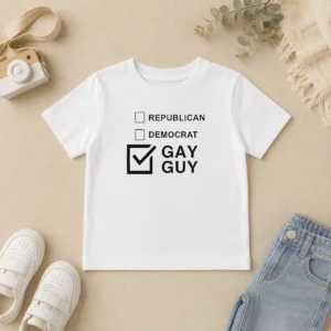 Happy Nice Gay Guy Republican Democrat Ballot Election Checkbox Humor Kids T-Shirt