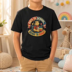 Pretty Back To School Ready To Rule Retro Distressed Kids T-Shirt