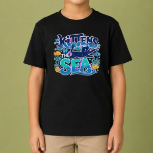 Pretty Kittens Of The Sea Typography Kids T-Shirt