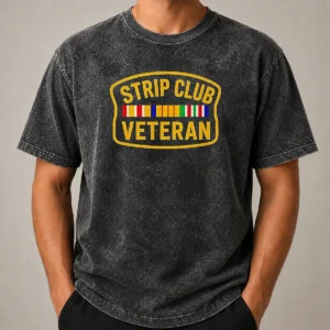 Awesome Hot Strip Club Veteran Logo Washed T-Shirt