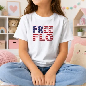 Good Patriotic USA Flag Stars And Stripes Typography Kids T Shirt featuring bold red, white, and blue design on a comfortable cotton tee