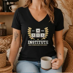 Premium WASD Institute Est 1996 Mastering Basic Movement V-Neck Shirt