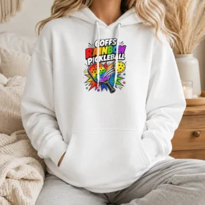 Awesome Coffs Rainbow Pickleball Comic For Active Athletes Hoodie