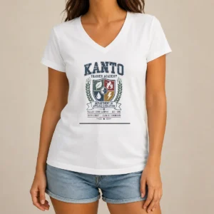 Nice Pretty Kanto Trainer Academy Department Of Applied Evolution Pallet Town Campus V Neck Shirt in soft fabric with vibrant print