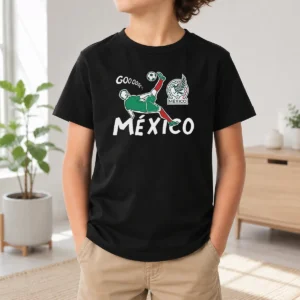 Official Mexico Soccer Gooool Gooooal Bicycle Kick Sport Fan Mexican National Team Kids T-Shirt