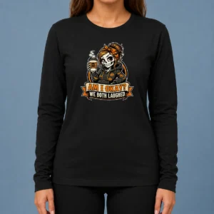 Original Skeleton Girl Coffee Humor Mascot Long Sleeve Shirt