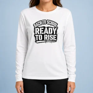 Top Back To School Stencil Tee With Motivational Hope Slogan Long Sleeve Shirt