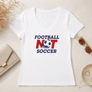 Pretty Football Not Soccer V-Neck Shirt