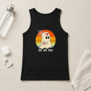 Original Boo Boo Crew Retro Ghost Nurse Halloween Tank Top