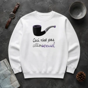 Nice Asexual Pride Rene Magritte Ceci N Est Pas Allosexuel Sweater
