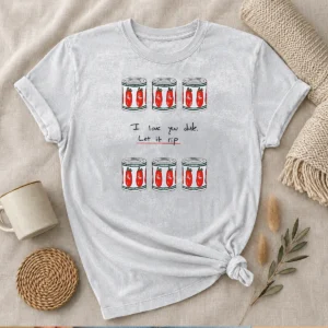 Original The Bear I Love You Dude Let It Rip Tomato Cans washed t shirt in soft cotton fabric with vintage finish