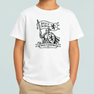 Pretty Happy Battle Of The Boyne Pride Line Art Kids T-Shirt