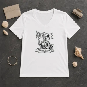 Official Nice Battle Of The Boyne Pride Line Art V Neck Shirt in soft fabric with vibrant pride line art design