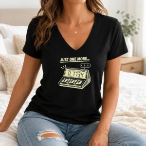 Funny Calculator Hell 0.7734 Geek V-Neck Shirt