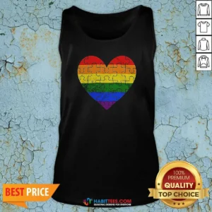 Funny Homosexual Love Rainbow Heart Puzzle Tank Top