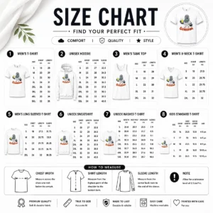 Size chart for Official Angry Pigeon With Beer And Cigarette showing measurements in inches and cm
