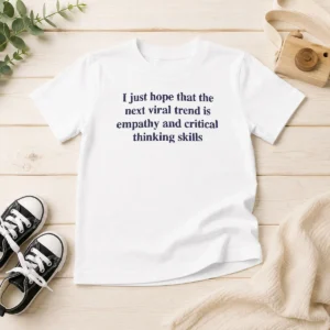 Original Awesome I Just Hope The Next Viral Trend Is Empathy And Critical Thinking Skills Kids T-Shirt
