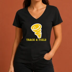 Original Tornado Track And Field Athletics Logo V-Neck Shirt